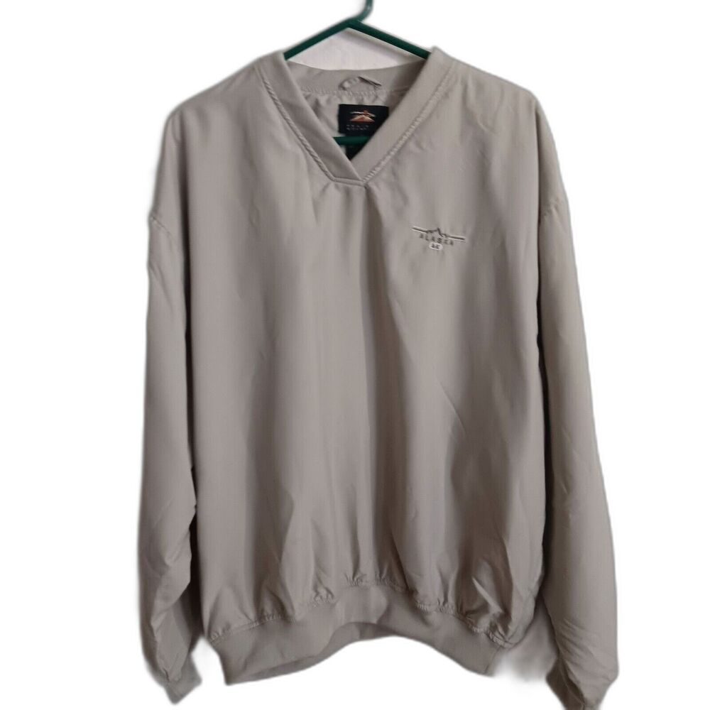 Prairie Mountain Alaska Sweater Men XL Vneck Lightweight Tan Granola Vintage